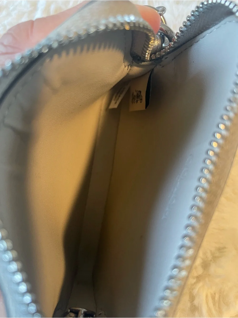 Coach Metallic Silver Zip Wallet